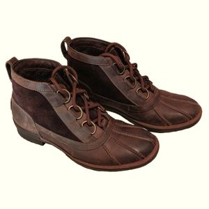 UGG® | Brown Waterproof Leather "Heather" Ankle Duck Boot size 8